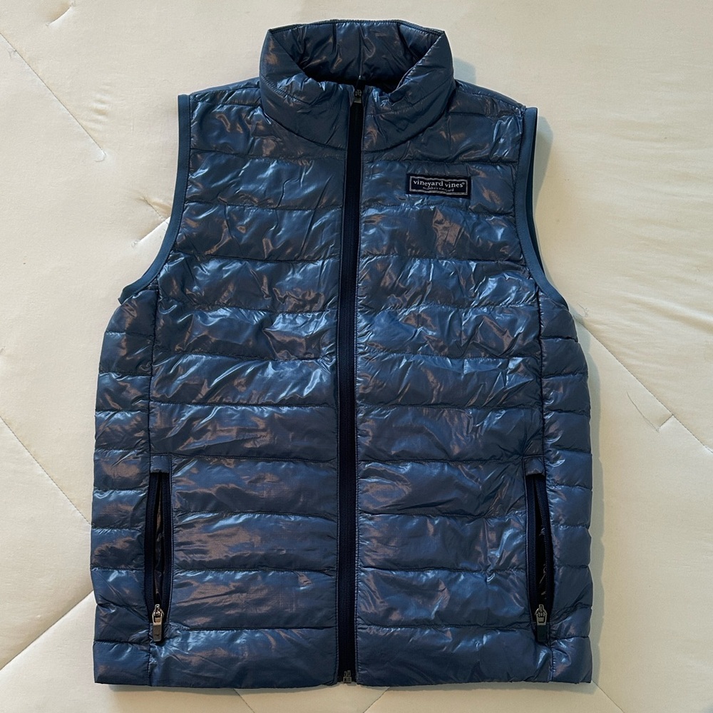 Vineyard Vines Shiny Navy Puffer Vest